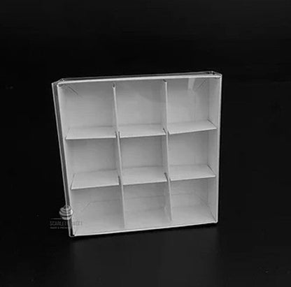 10 Pack of White Card Chocolate Sweet Soap Product Reatail Gift Box - 9 bay 4x4x3cm Compartments  - Clear Slide On Lid - 12x12x3cm | Auzzi Store