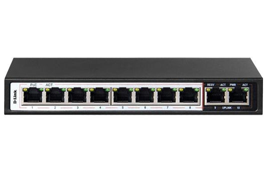 10-Port PoE Switch with Long Reach and Uplink Ports - D-Link DES-F1010P-E | Auzzi Store