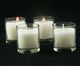 10 White Wax Clear Glass Holder Votive Candle - Wedding Event Centrepiece Table Decoration | Auzzi Store