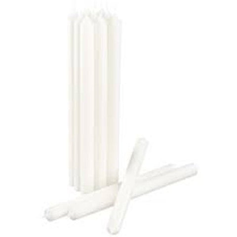 10 pack white wax 20cm taper church house vigil candleabra candle 2CM WIDE | Auzzi Store
