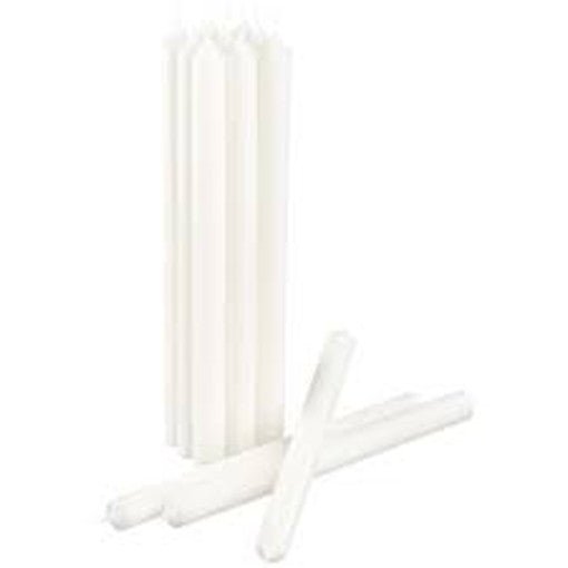 10 pack white wax 20cm taper church house vigil candleabra candle 2CM WIDE | Auzzi Store