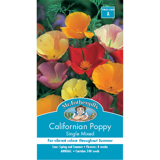 Mr Fothergill Californian Poppy Seeds 75mm Hardy Easy Grow - Auzzistore
