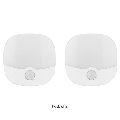 Arlec Rechargeable Motion Square Night Light 2 Pack - 67 x 22mm - White - Wireless