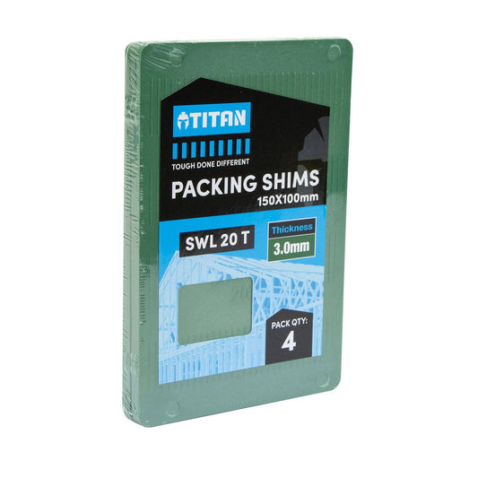 Titan 3 x 150 x 100 mm Green Shim Packing - 4 Piece - Heavy-Duty, No-Slip – view 2 - Auzzistore