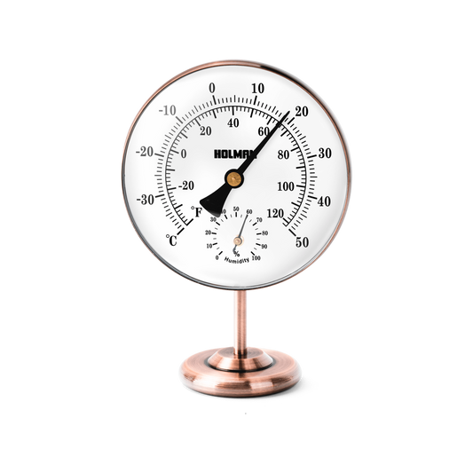 Holman Brass Thermometer and Hygrometer 25mm Easy Read Indoor Outdoor - Auzzistore