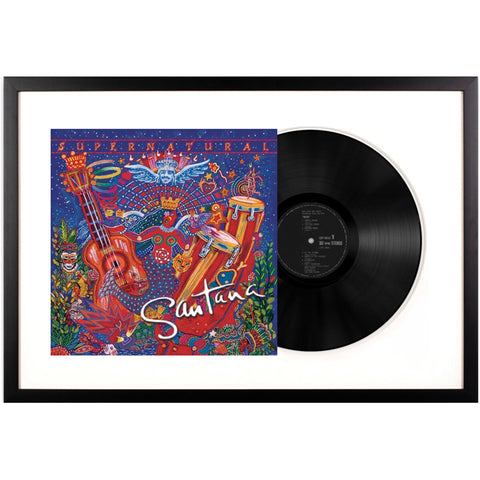 Framed Santana Supernatural Vinyl Album Art - 75 cm x 47.5 cm, Black MDF Frame - Auzzistore