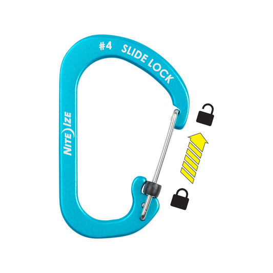 Nite Ize Slidelock Carabiner Aluminium 4 Blue - Lightweight - 75lb Capacity – view 2