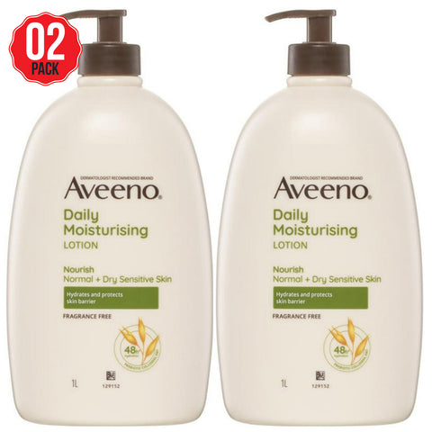Aveeno Daily Moisturising Body Lotion Fragrance Free 2x1L - Auzzistore