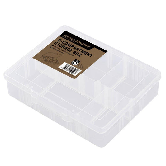 Craftright Storage Box - 6 Compartment - Polypropylene - Translucent - Auzzistore