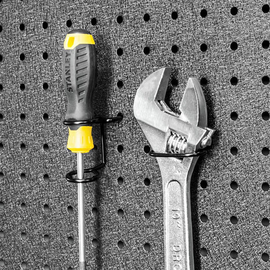 Pinnacle Gloss Black Pegboard Tool Holder 10 Pack - 120mm x 35mm x 30mm – view 2