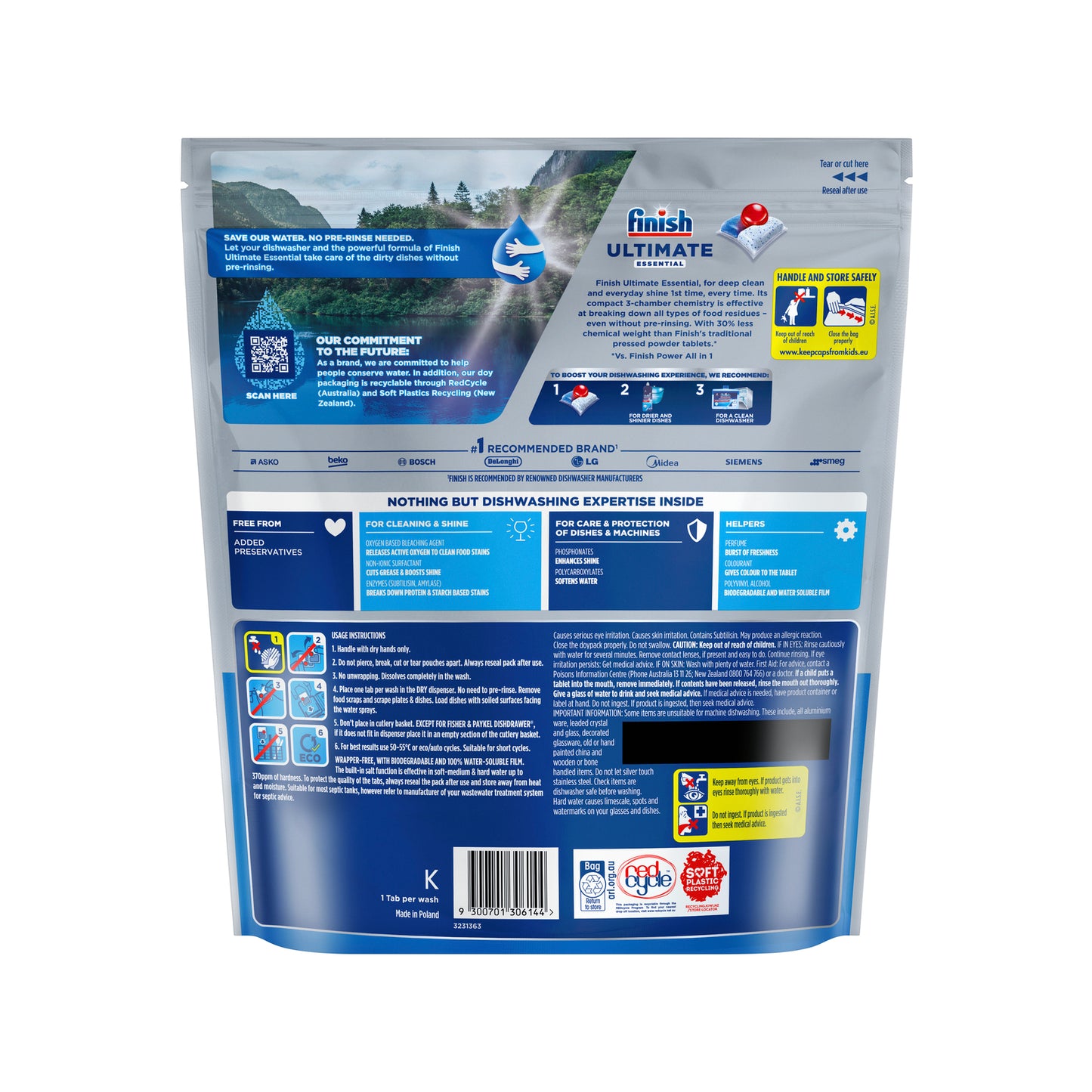 Finish Powerball 90 Pack Ultimate Essential Dishwasher Tablets