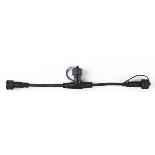 Brilliant Lighting T Piece Connector - 4-Pin RGB Garden Light Splitter - IP68 Waterproof - 15mm x 15mm x 100mm - Black – view 2