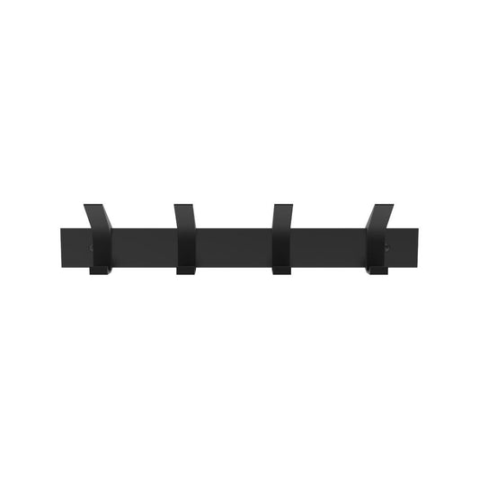 Mode 4 Black Sliding Hooks Hat and Coat Rack - 450mm - Adjustable Storage