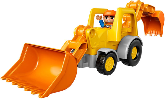 LEGO 10811 Backhoe Loader - DUPLO Construction Toy with Worker - Auzzistore