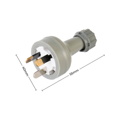 Deta 10A Grey Plug Top - PVC - 3 Core - Flexible - Heavy Duty
