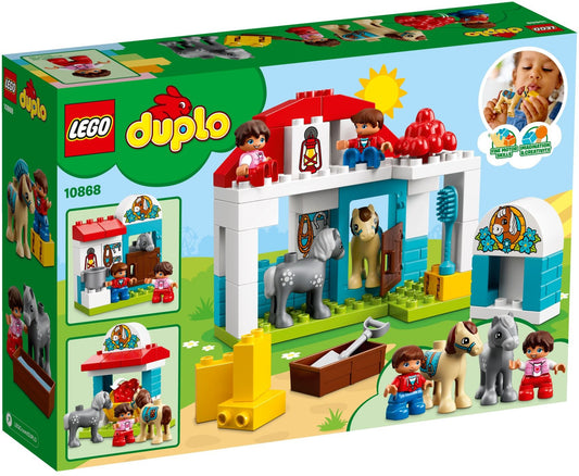 LEGO 10868 DUPLO Town Farm Pony Stable Playset with Figures - Auzzistore