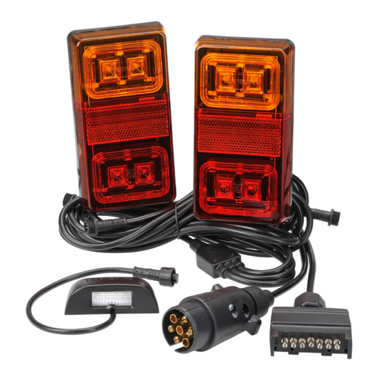 Narva 12V LED Trailer Lamp Kit - Rectangular Lamps Model 35 - 2 Pack - IP66 Rated - For 6x4 & 7x5 Trailers