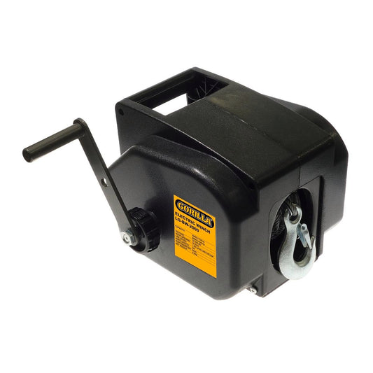 Gorilla 12V Electric Winch - 500kg Capacity - 9m Wire Rope - Black