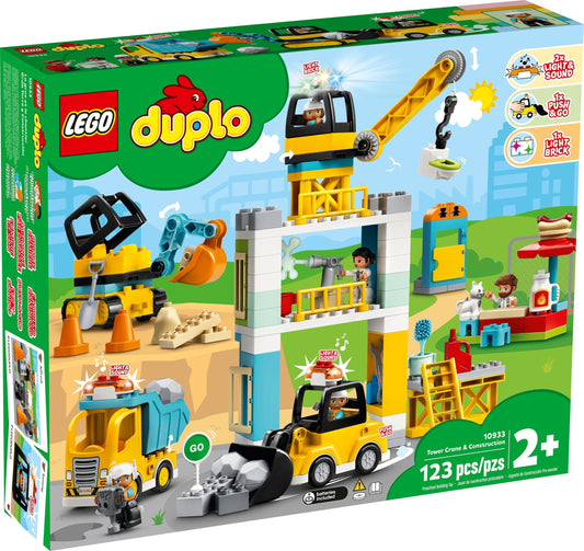 LEGO 10933 DUPLO Tower Crane & Construction Playset - Auzzistore