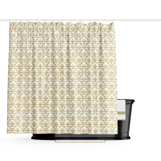 Barelli Shower Curtain - Fleur De Lis Gold Metallic - 180 x 180cm - Waterproof – view 2