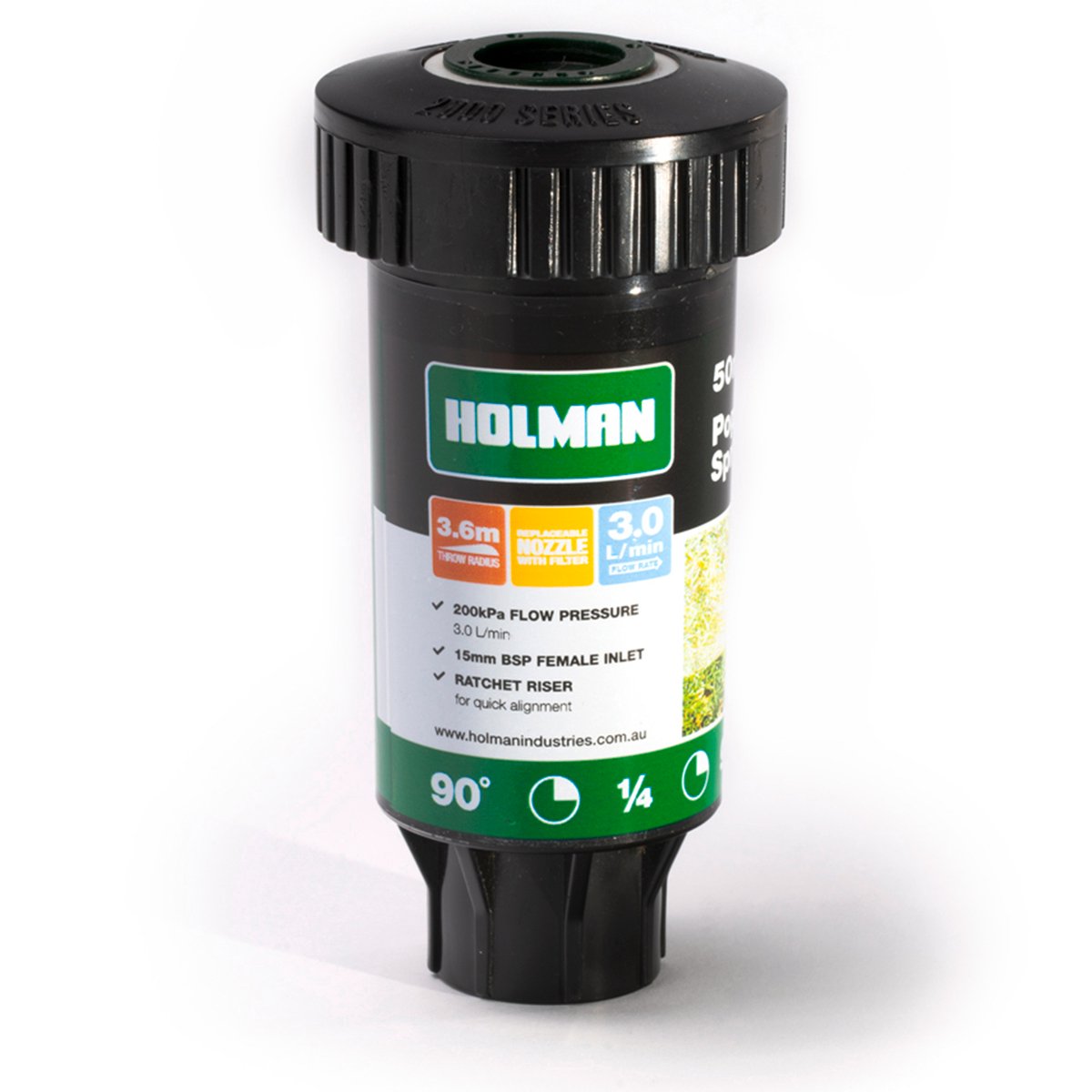 Holman Pop Up Sprinkler - 50mm - Plastic - Quarter Circle Spray