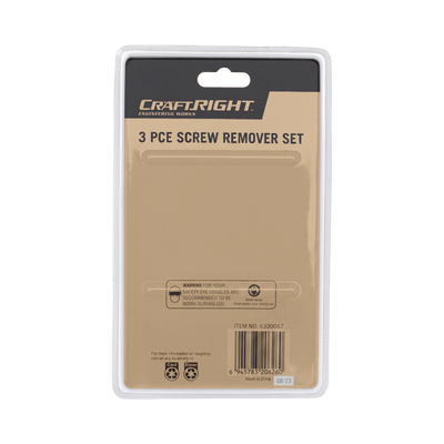 Craftright Screw Remover Set - #1 #2 #3 - Nickel Plated Steel - 3 Piece