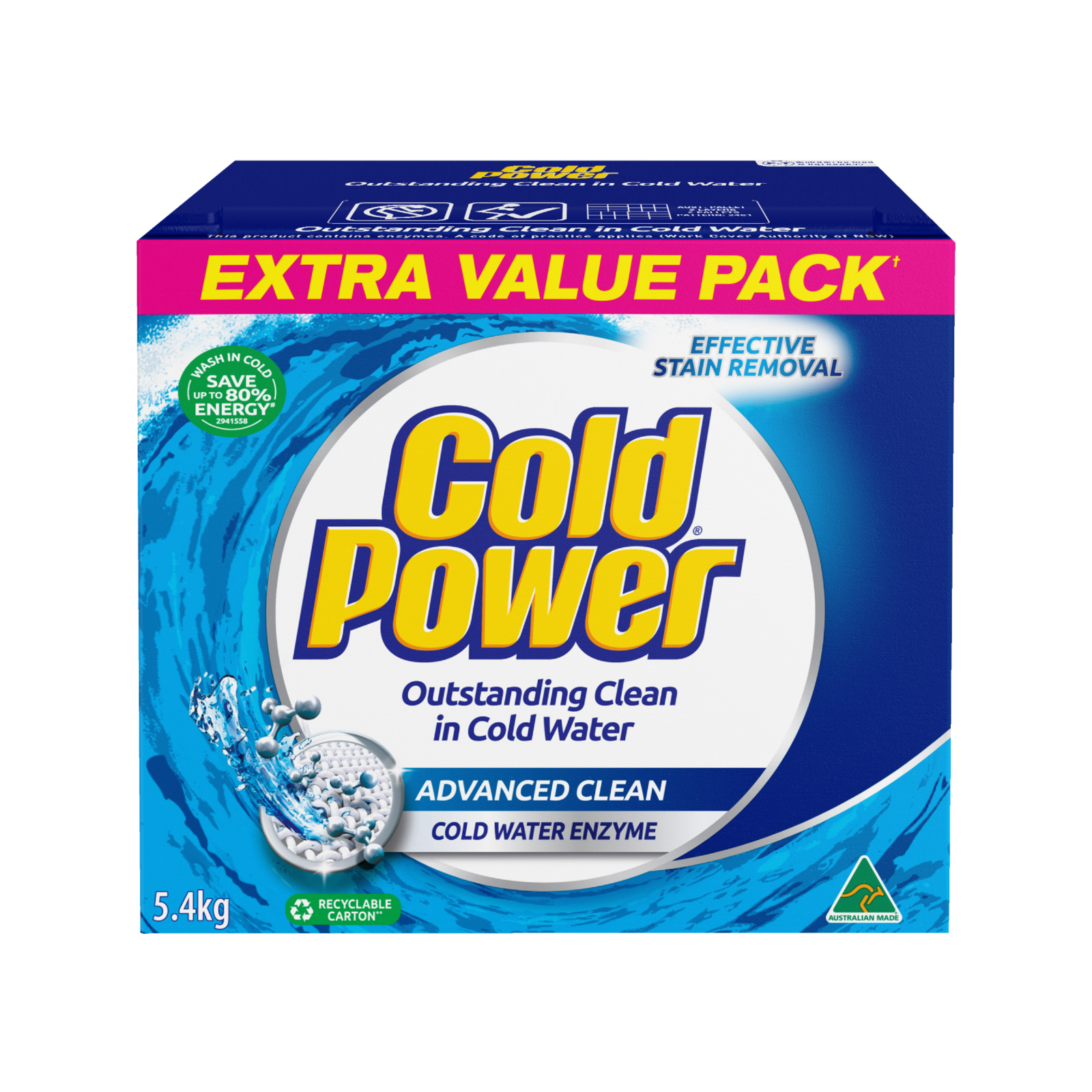 Cold Power 5.4kg Advanced Clean Powder Laundry Detergent