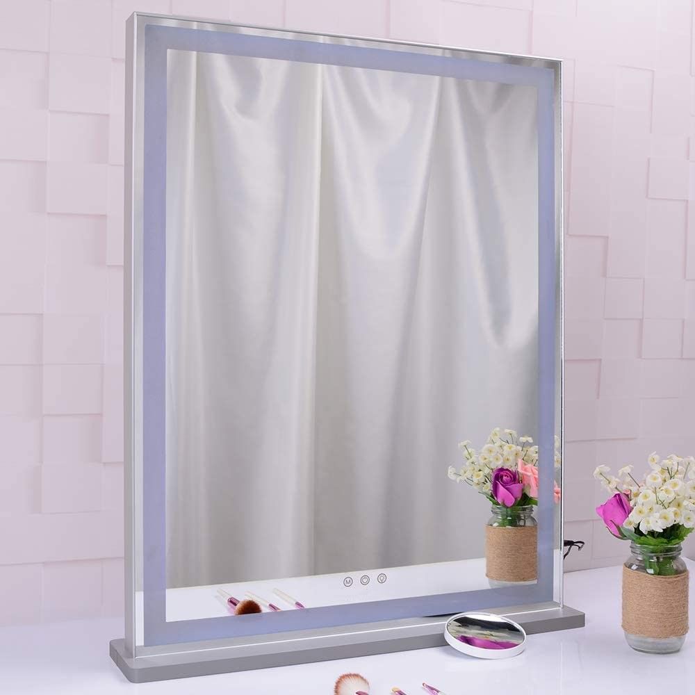 10x Magnification Mirror with Smart Touch Control and 3 Colors Dimmable Light for Bathroom and Bedroom  (71 x 57 cm) | Auzzi Store