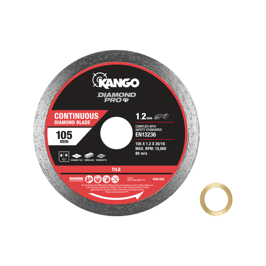 Kango Diamond Saw Blade - 105mm - Continuous Rim - Smooth Cut – view 2 - Auzzistore