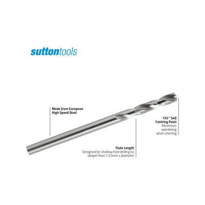 Sutton Tools No 30 Panel Drill Bit 10 Pack M2 HSS 135° Self Centering