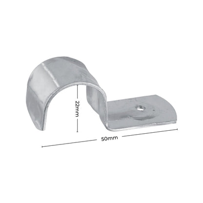 DETA 20mm Metal Conduit Half Saddle 100 Pack Zinc Plated Steel Durable