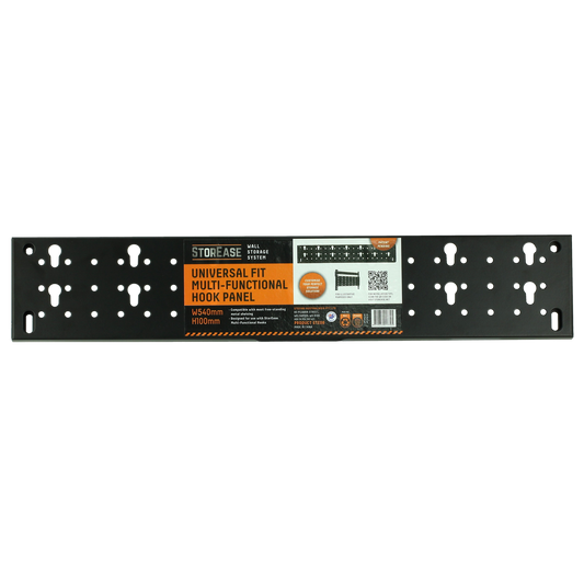 Storease Wall Storage System Hook Panel 540 x 100mm - Black - Universal Fit