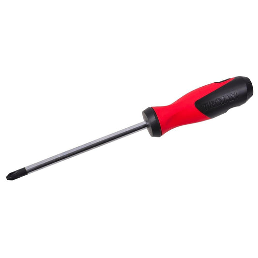 Trojan 150mm No 3 Phillips Screwdriver - Red and Black - Magnetic Tip