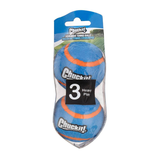 Chuckit Small Squeaker Tennis Ball 2 Pack - 51mm - Bright Colours - Durable