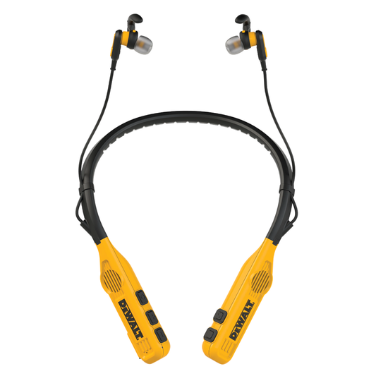 Dewalt 2 in 1 Neckband Headphones Open Ear Speakers - 60+ Hours Battery Life - IP56 Water Resistant