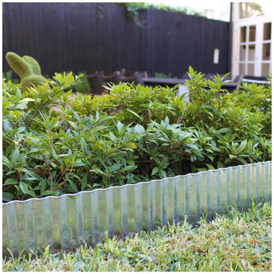 Greenlife Galvanised Metal Garden Edging Roll 2 Pack 6m x 150mm Corrugated