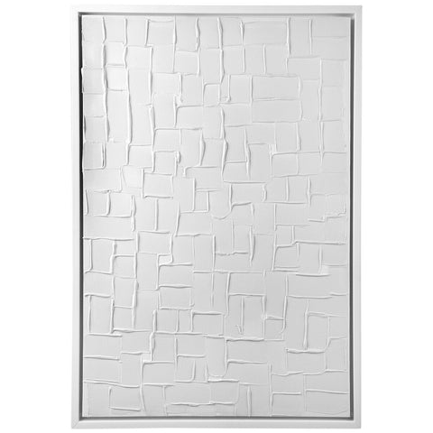 Cafe Lighting and Living Mosaic Blanco Canvas Painting Shadow Box Frame White