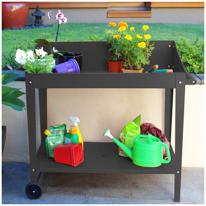Greenlife Potting Bench Table Charcoal 100 x 55 x 101cm