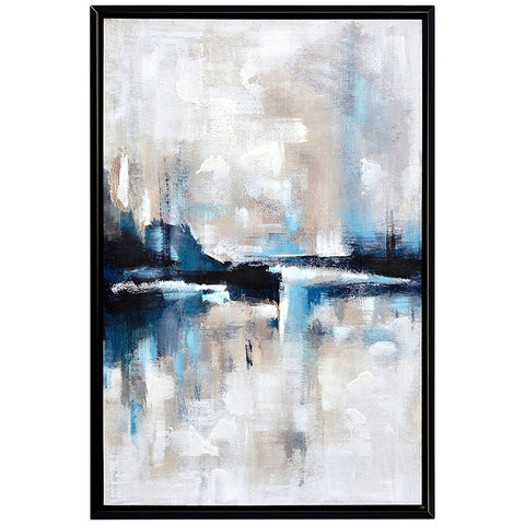 Cafe Lighting and Living Almost Famous Abstract Canvas Print Blue and Black