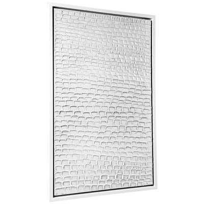 Cafe Lighting and Living White Ripples Canvas Painting Shadow Box Frame White