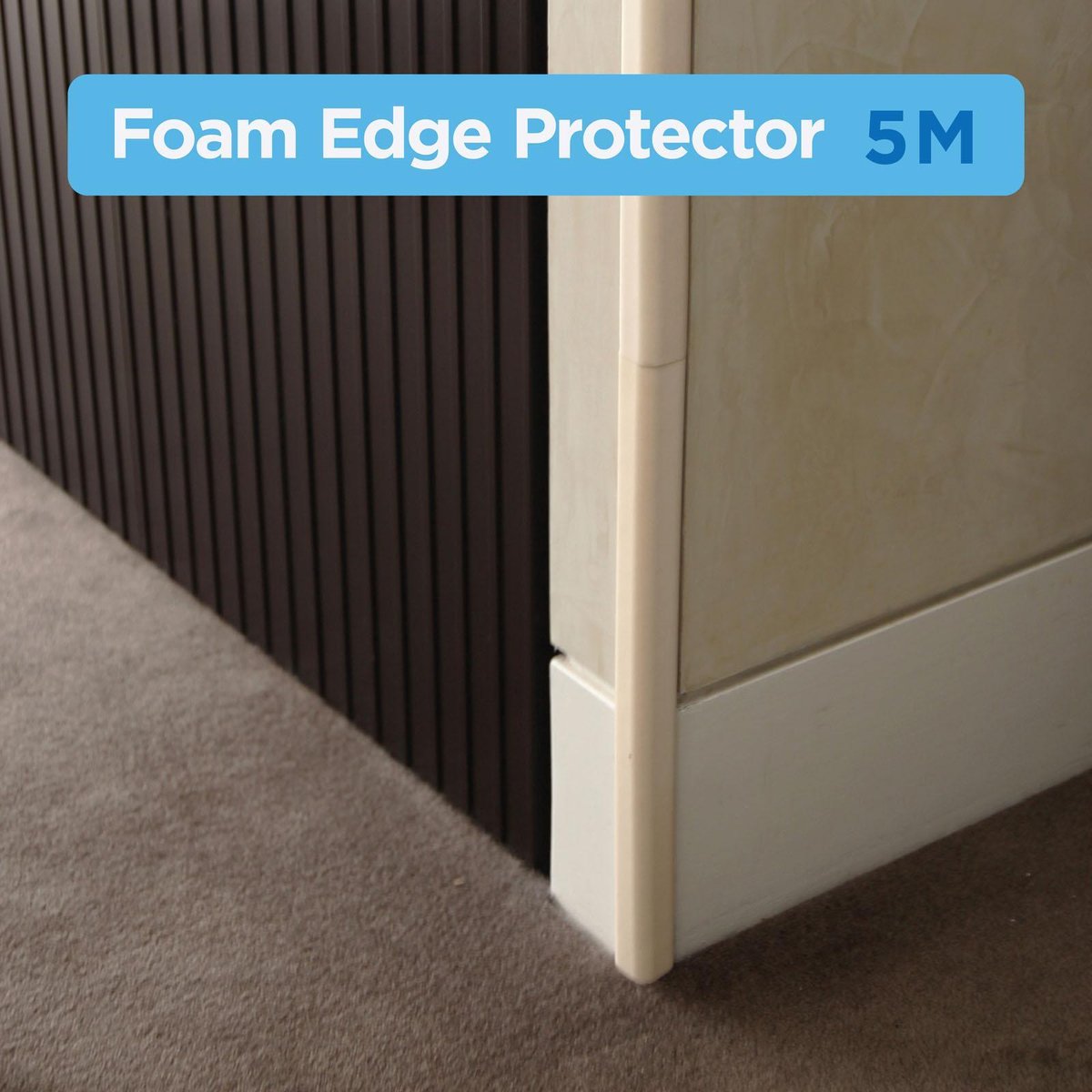 Perma Child Safety 5M Foam Edge Protector Roll - Cream - Softens Edges