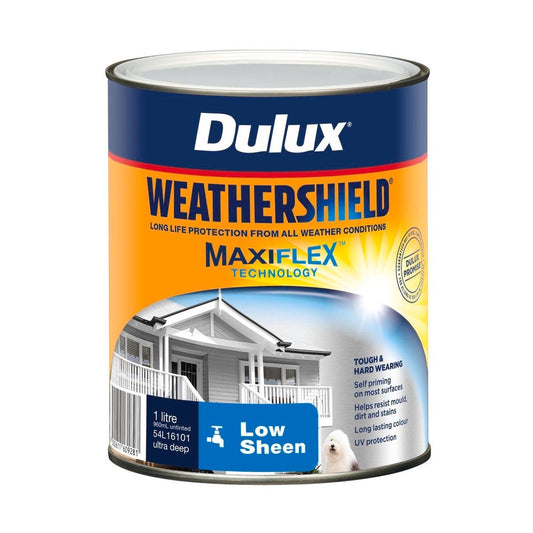 Dulux Weathershield Exterior Paint - 1L - Ultra Deep - Low Sheen - Auzzistore