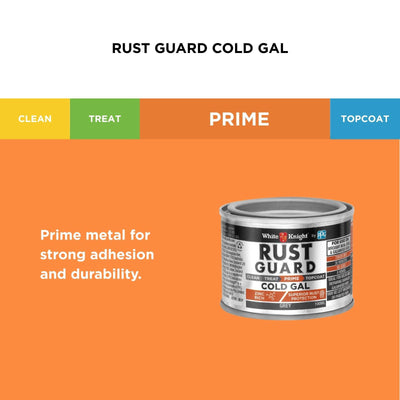 White Knight Rust Guard Cold Gal Primer Paint - 0.1L - Grey - Fast-Drying Rust Protection