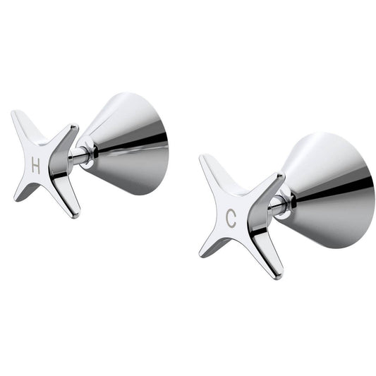 Caroma Chrome Elegance II Wall Top Assembly - 75mm x 75mm x 74mm - Lead-Free Brass - Polished Chrome Finish