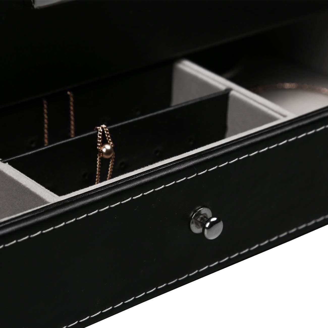 12 Slot PU Leather Lockable Watch and Jewelry Storage Boxes (Black) | Auzzi Store