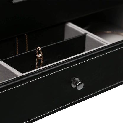 12 Slot PU Leather Lockable Watch and Jewelry Storage Boxes (Black) | Auzzi Store