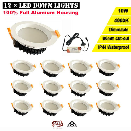 12 x 10W LED IP44 Dimmable Down Light Kit | Auzzi Store