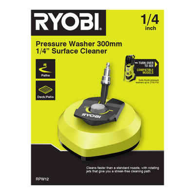 Ryobi Pressure Washer Surface Cleaner - 300mm Cleaning Width - Efficient Dirt Removal