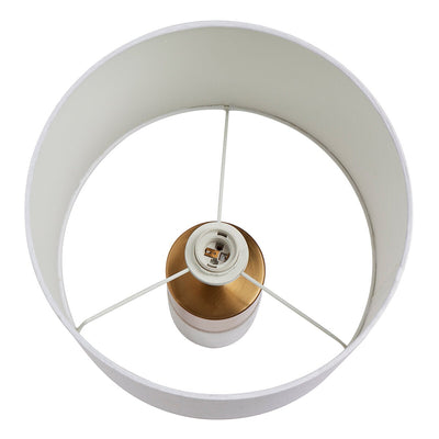 Cafe Lighting and Living Lane Table Lamp Marble And Brass White Linen Shade