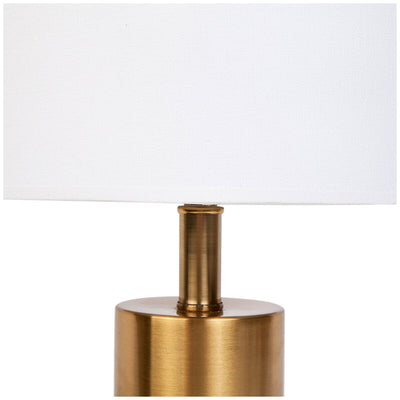 Cafe Lighting and Living Lane Table Lamp Marble And Brass White Linen Shade